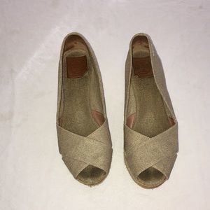 Tory Burch open toed espadrille wedges, sz 9